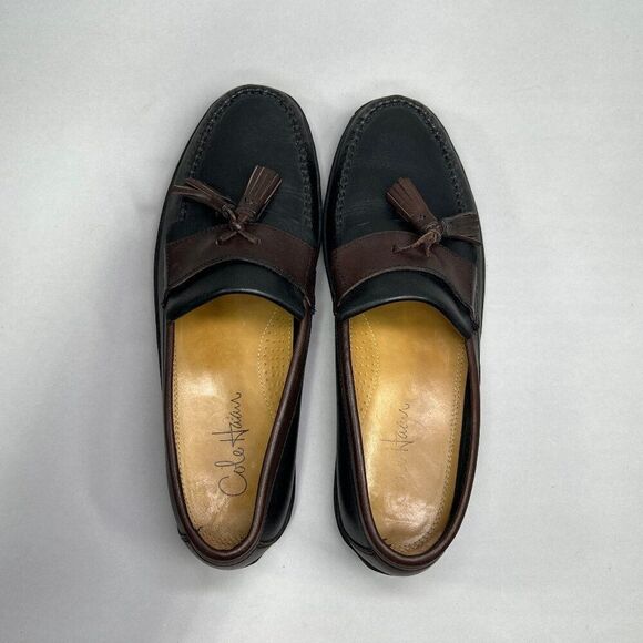 Cole Haan Men\'s Size 9 Black & Brown Leather Tassel Loafers‎